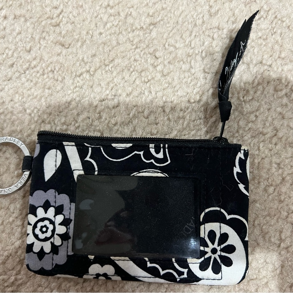 Black and White Floral Zip Pouch